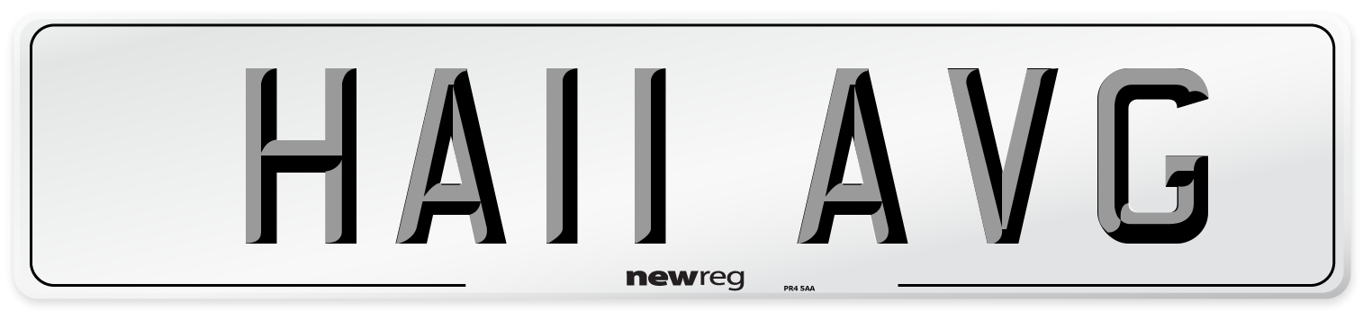 HA11 AVG Number Plate from New Reg